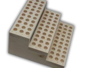 Wooden Display Rack for Lip Balm Tubes - Outer Diameter of 11/16" Holes - 3 Row Display Rack - Holds 90 Lipbalm Tubes
