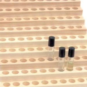 Wooden Display Rack for Fragrance or Essential Oils - 10 Row Bottle Display Rack - Store, Organize and Showcase Your Products