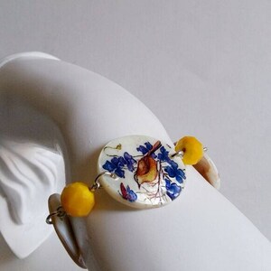 Sea Shell Bird Armband, Perlmutt Armband, Multi Color Armband, Blumen Oval Shell Armband, Sea Shell Natur Frauen Armband