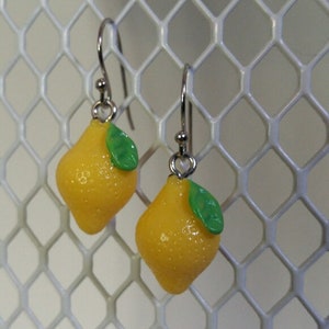 Lemon Earrings, Yellow Lemon Earring , Lemon  Fruit Earrings, Yellow Fruit Earrings, Women Dangle Lemon  Earrings , Berry Earrings