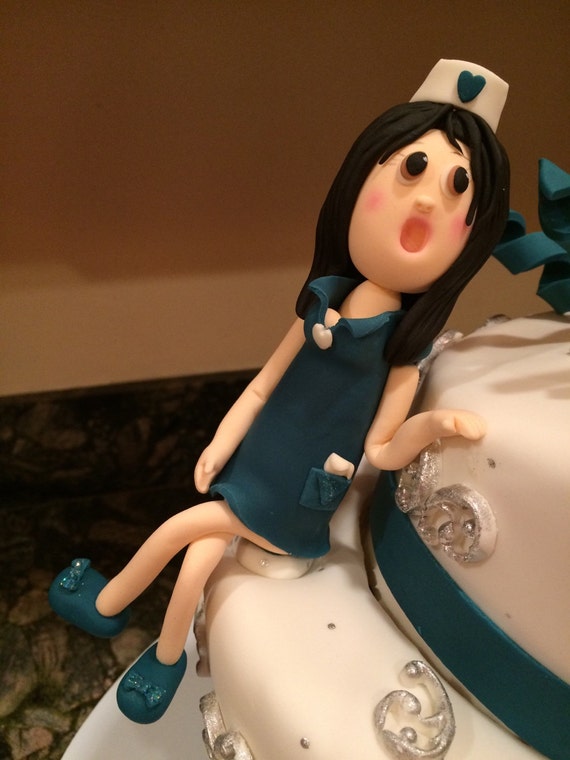 Edible Fondant Nurse Cupcake Cake Topper Nurse Cake Topper Etsy
