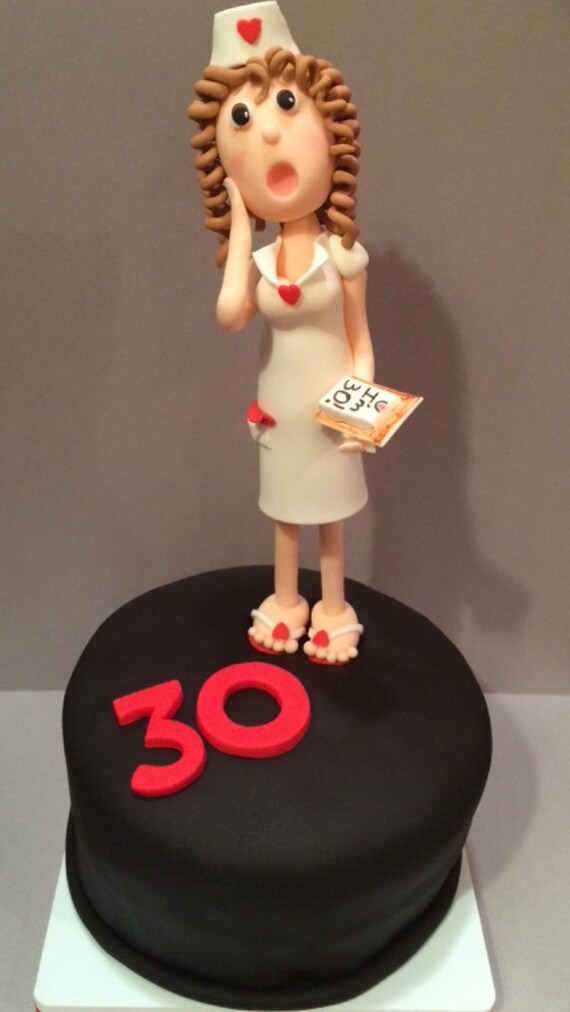Edible Fondant Nurse Cupcake Cake Topper Nurse Cake Topper Etsy
