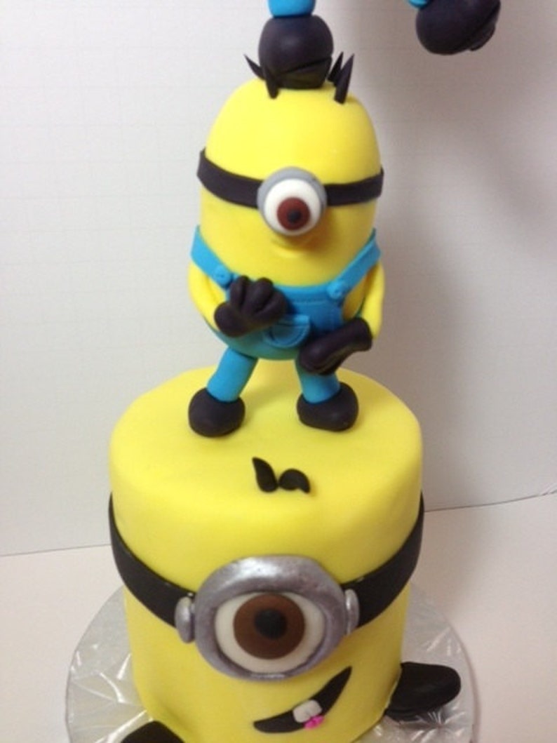 Edible Minion Fondant Cake or Cupcake Topper Etsy
