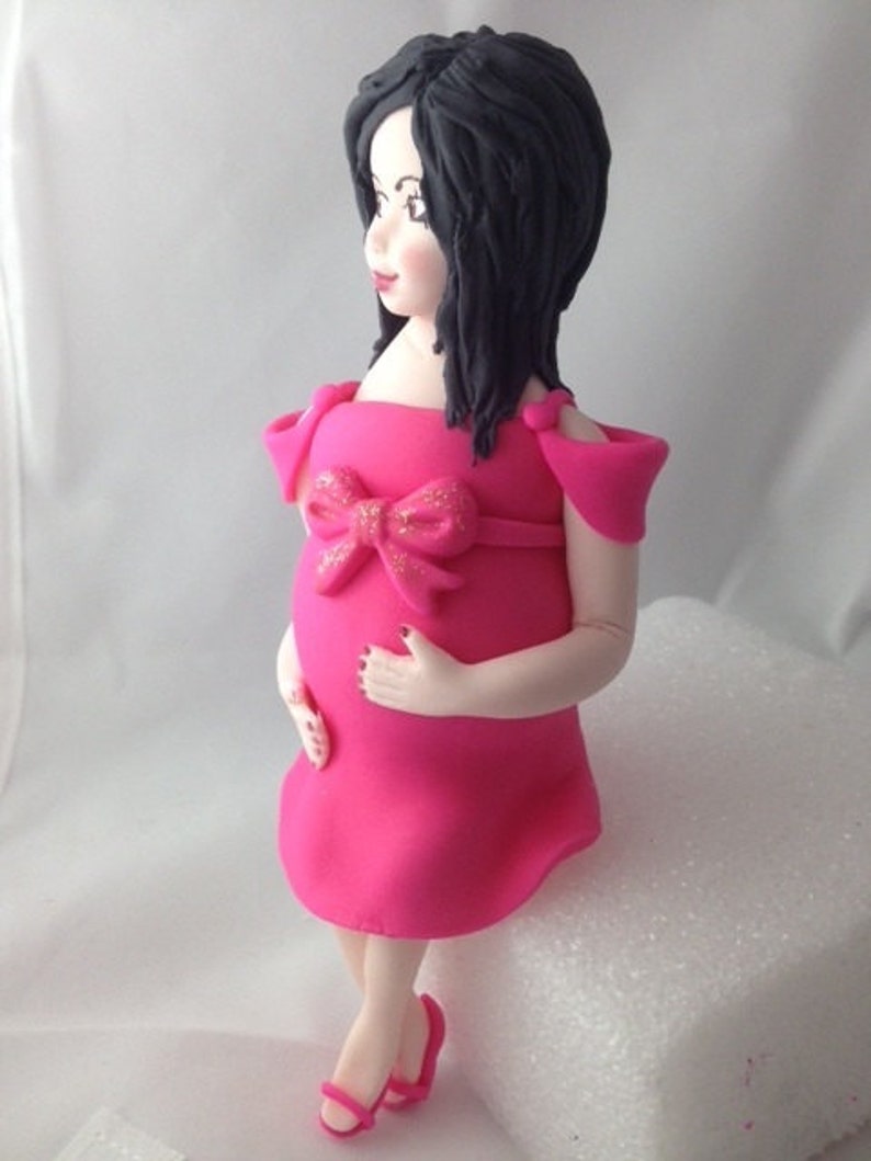 Edible Fondant Pregnant Cake topper / pregnant / baby shower Etsy