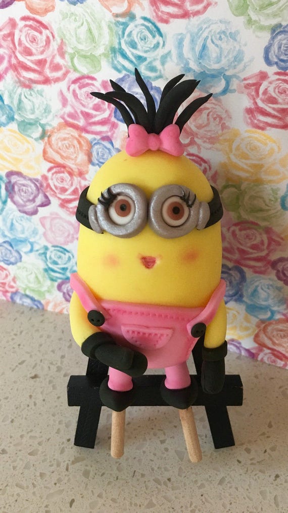 Girl Minion Cake Topper Minion Minion Cupcake Topper Etsy