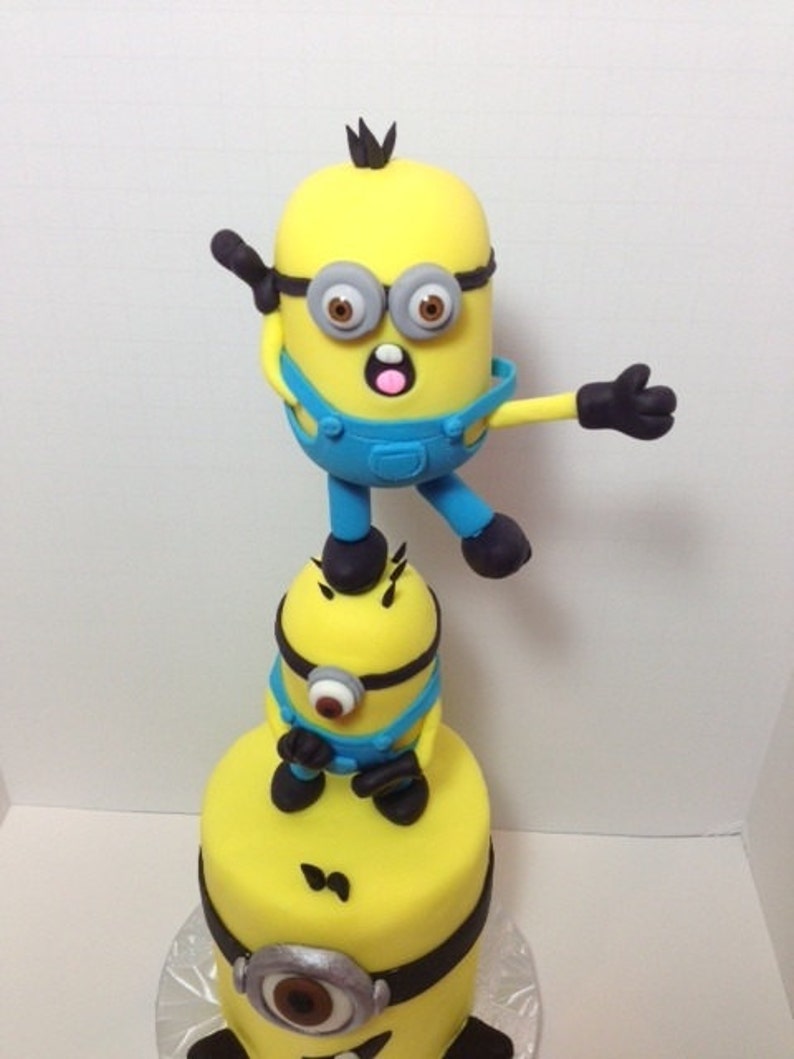 Edible Minion Fondant Cake or Cupcake Topper Etsy