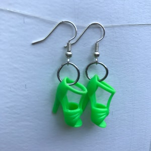 Classic Barbie Shoe Earrings - Green Heels
