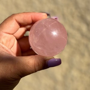 Star Rose Quartz Sphere | Madagascar Star Rose Crystal Sphere | Pink Star Rose Quartz
