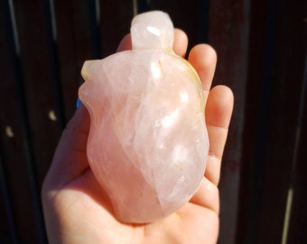 Iron Rose Quartz Heart