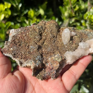 Druzy Chalcopyrite with Calcite Mineral Specimen