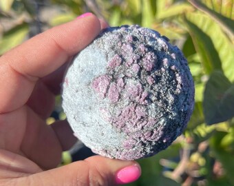 Plum Tourmaline Sphere 2.8” | Tourmaline Rubellite Sphere | Raw Tourmaline Sphere | Natural Plum Tourmaline Spheres