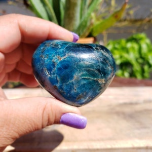 Blue Apatite Crystal Heart