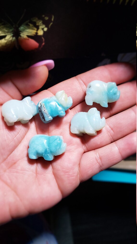 Mini Blue Carribean Calcite Pigs
