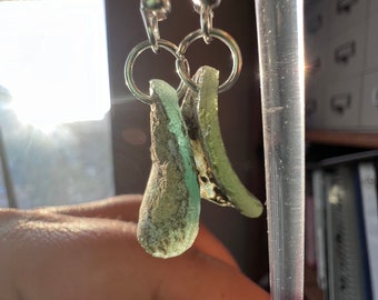 Roman Glass Silver Earring Drops