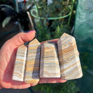 Banded Jasper Crystal Points | Banded Jasper | Yellow Banded Jasper | Stripped Crystal Towers
