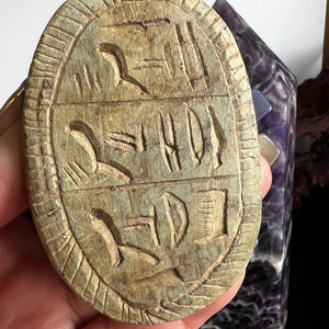 Carved Egyptian Scarab | Hieroglyphs Symbols | Stone Scarab