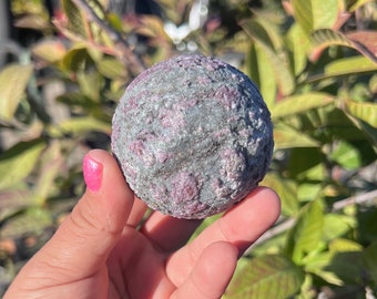 Plum Tourmaline Sphere 2.4” | Tourmaline Rubellite Sphere | Raw Tourmaline Sphere | Natural Plum Tourmaline Spheres