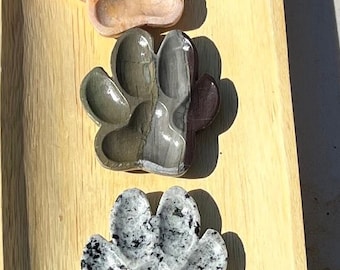Crystal Paw Dish: Jasper Stone Ring Holder