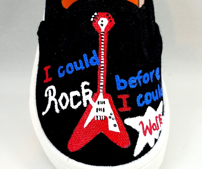 Hand PAINTED GUITAR SHOES rock n roll shoes Baby/Toddler Etsy