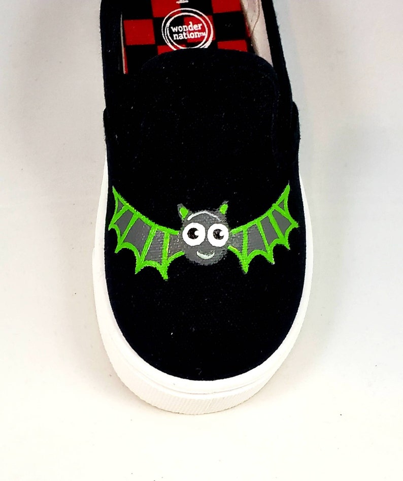 child and women/'s sizes baby bat shoes toddler Hand PAINTED HALLOWEEN SHOES youth