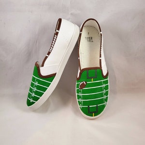 Hand PAINTED FOOTBALL SHOES, Women&#39;s sizes football field shoes