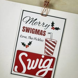 Digitaler Geschenkkartenhalter, Weihnachtsgeschenkkarte, Merry Swigmas, Swig Geschenkkartenhalter, bearbeitbarer, druckbarer Kartenhalter, digitaler Download