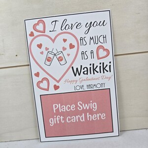 Digitaler SWIG GIFT-Kartenhalter, GALENTINES-Getränkegeschenkkartenhalter, bearbeitbarer, druckbarer Kartenhalter, digitaler Download