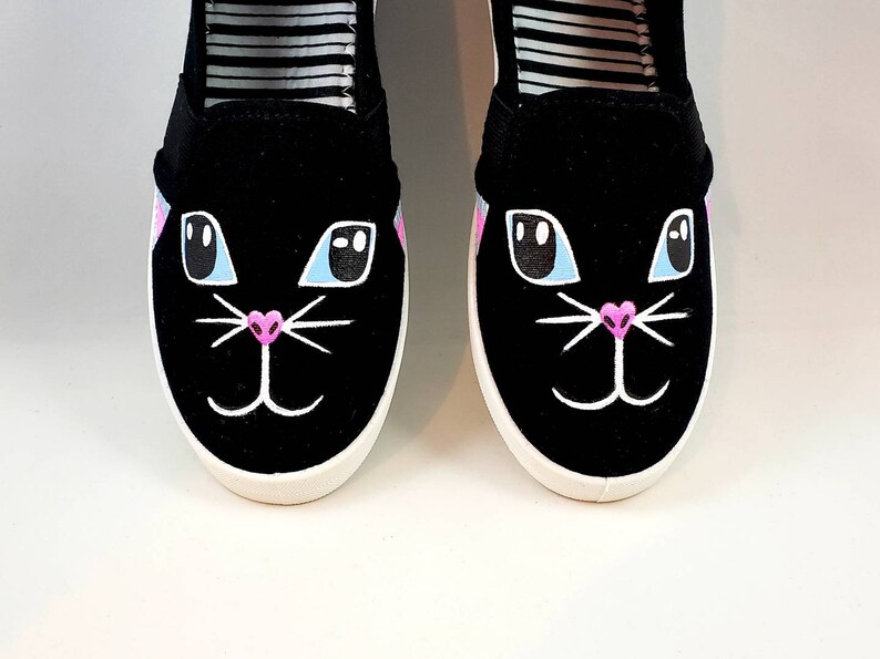 Hand PAINTED CAT SHOES Cat Face Baby/toddler Child/youth Etsy