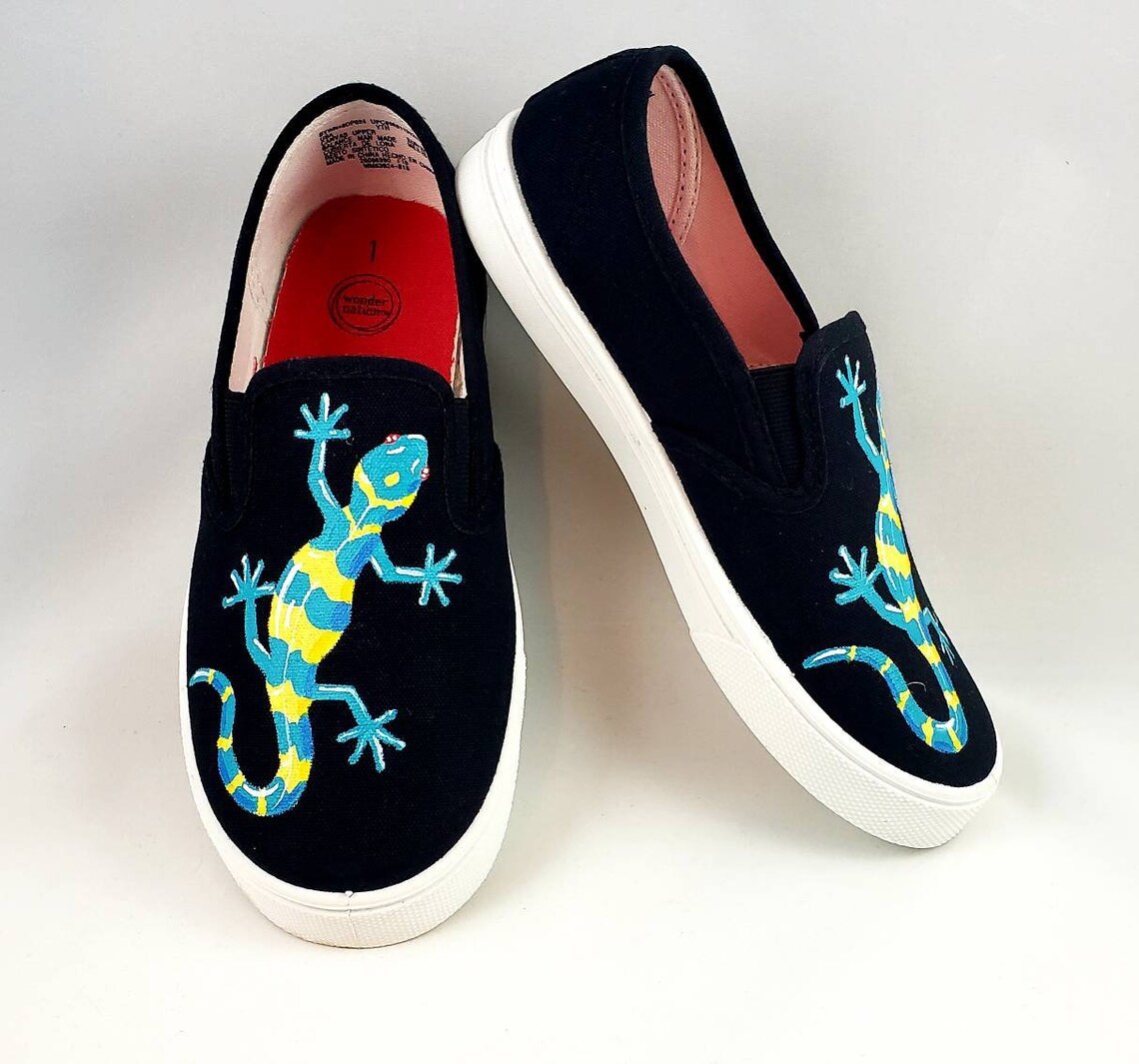 Hand PAINTED LIZARD SHOES Reptile Shoes Baby Toddler Etsy