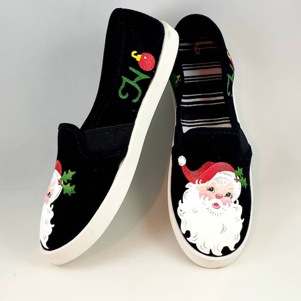 HAND PAINTED CHRISTMAS Shoes, Santa shoes, Baby/Toddler, Child/Youth, and Women's Sizes