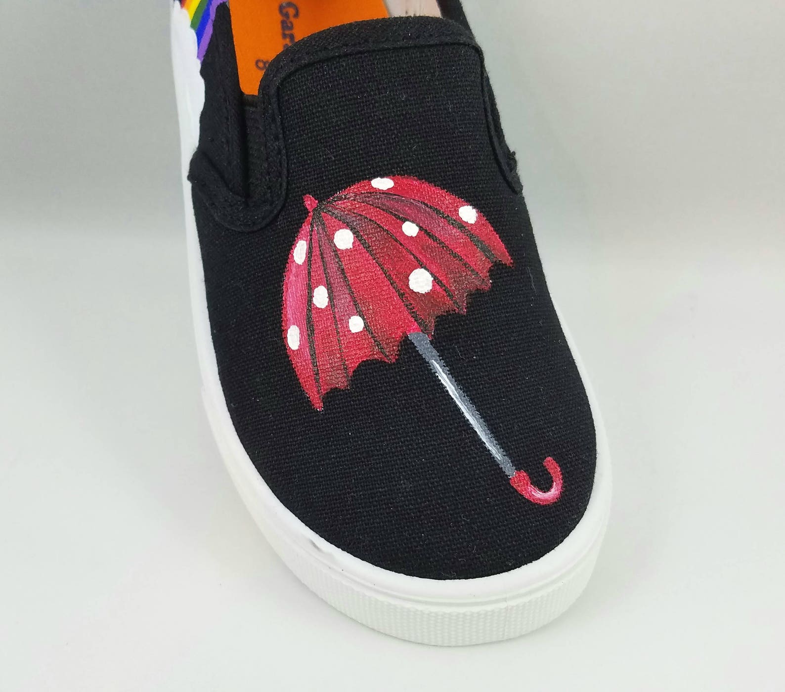 Hand PAINTED UMBRELLA SHOES Rainbow Shoes Spring Shoes Etsy