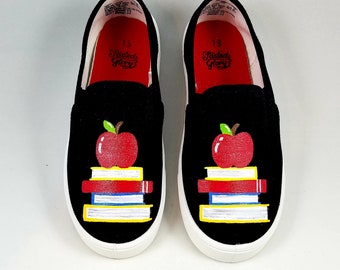 PAINTED TEACHER SHOES, School Shoes, baby/toddler, child/youth, and Women's Sizes