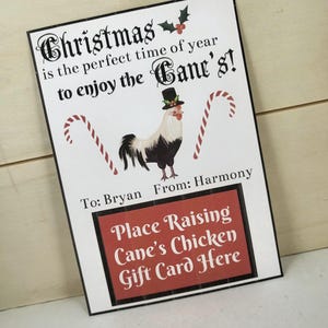 Digitaler Geschenkkartenhalter, Weihnachtsgeschenkkarte, RAISING CANE'S CHICKEN Geschenkkartenhalter, bearbeitbarer Kartenhalter, digitaler Download