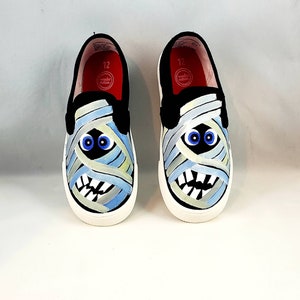 HAND PAINTED HALLOWEEN Shoes, Mummy shoes, Halloween costume, monster shoes, Baby/Toddler, Child/Youth, and Womens Sizes