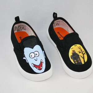 child and women/'s sizes baby bat shoes toddler Hand PAINTED HALLOWEEN SHOES youth