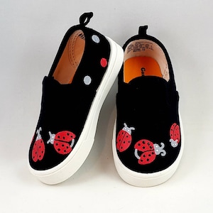 HAND PAINTED LADYBUG shoes, baby/ toddler, child/ youth, and women&#39;s sizes