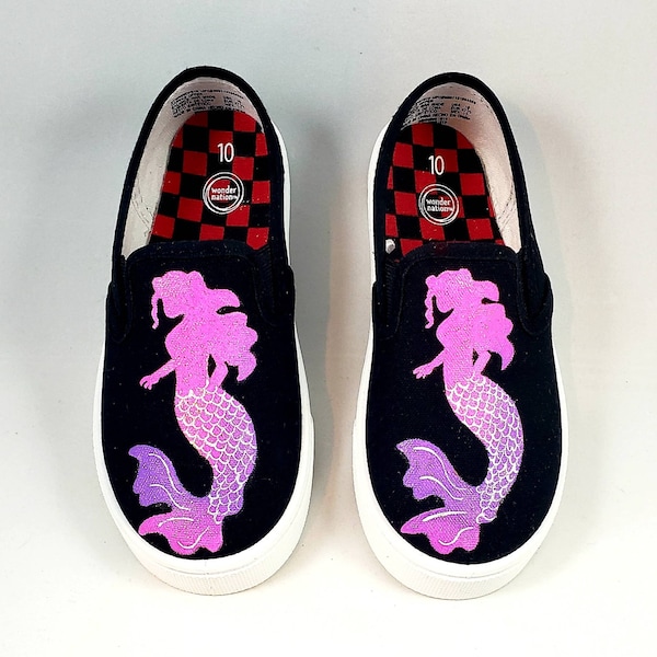 Hand PAINTED MERMAID SHOES, girls shoes, baby, toddler, child, youth, and women's sizes