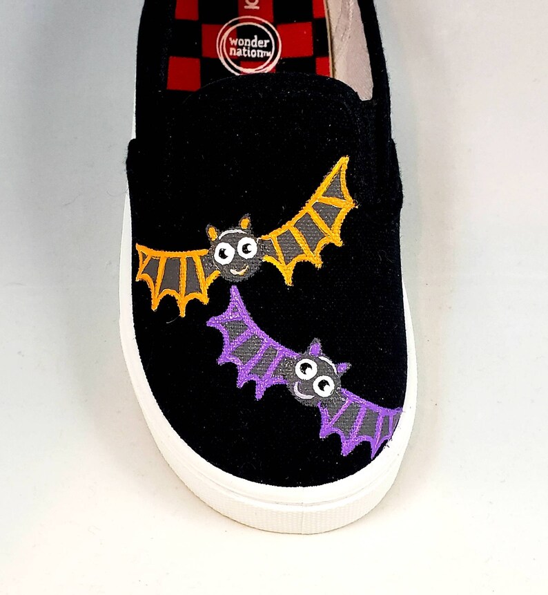 child and women/'s sizes baby bat shoes toddler Hand PAINTED HALLOWEEN SHOES youth