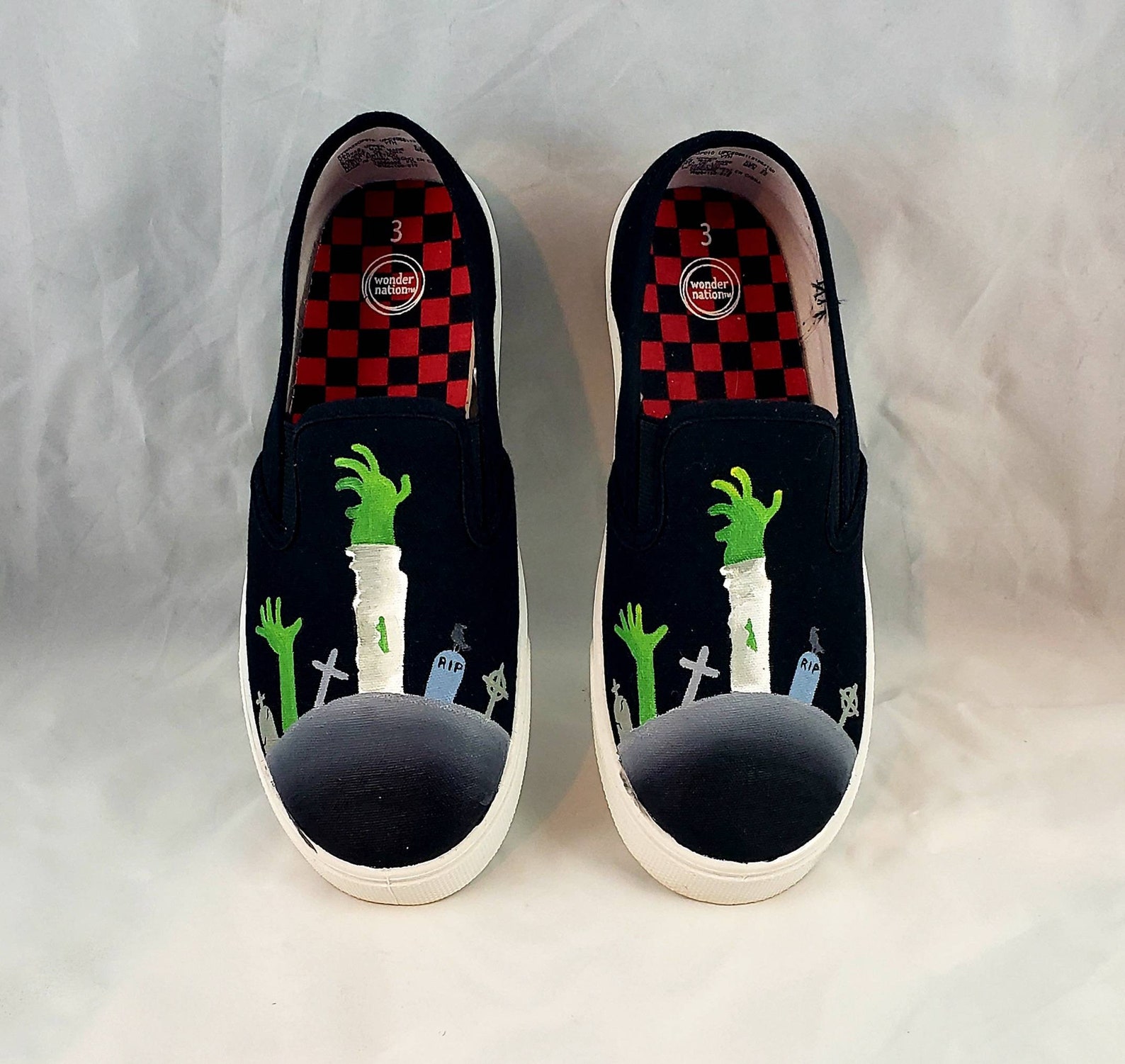 Hand PAINTED HALLOWEEN SHOES Zombie Shoes Cemetery Shoes Etsy