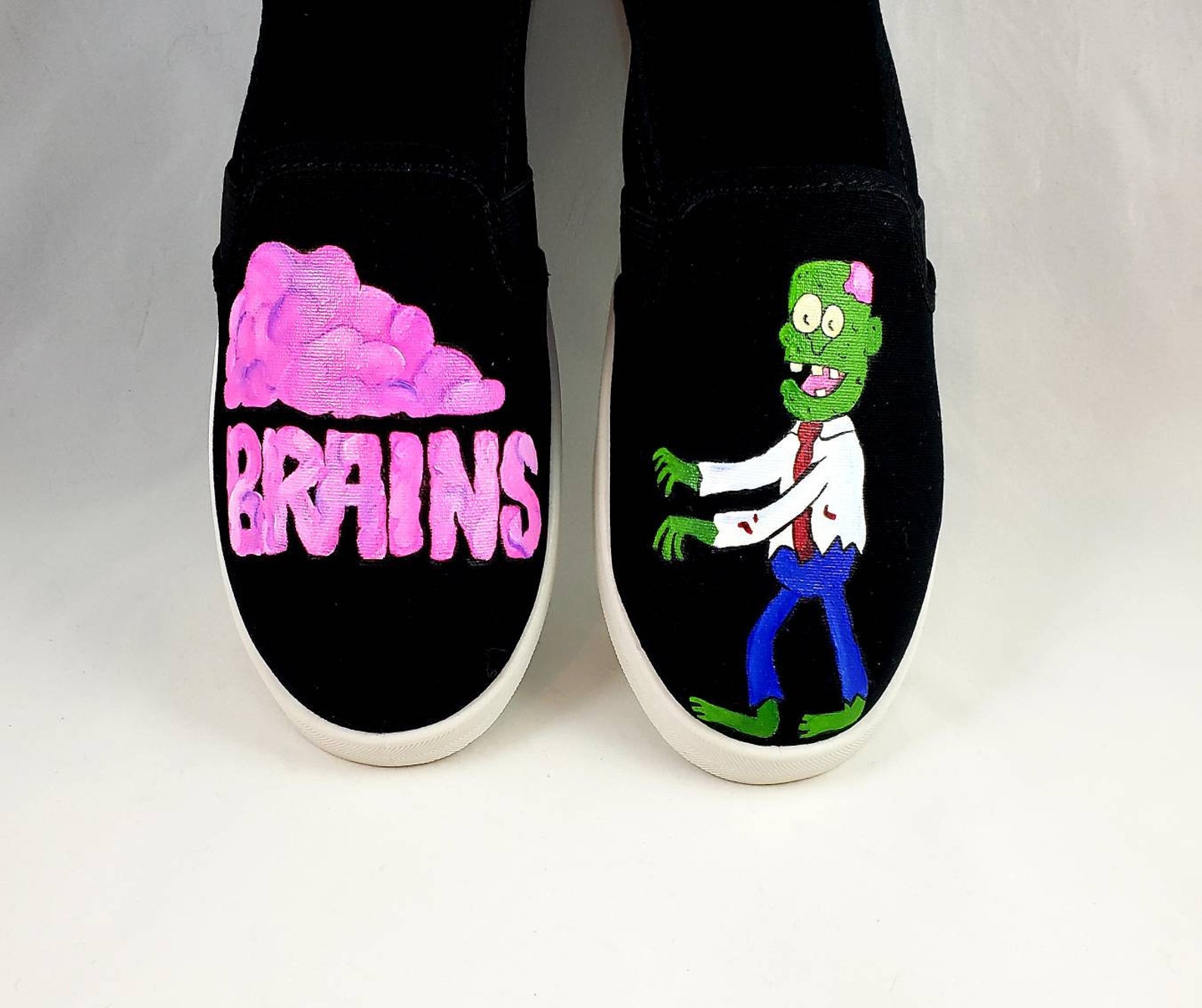 HALLOWEEN ZOMBIE Hand Painted SHOES Zombie Shoes Halloween Etsy