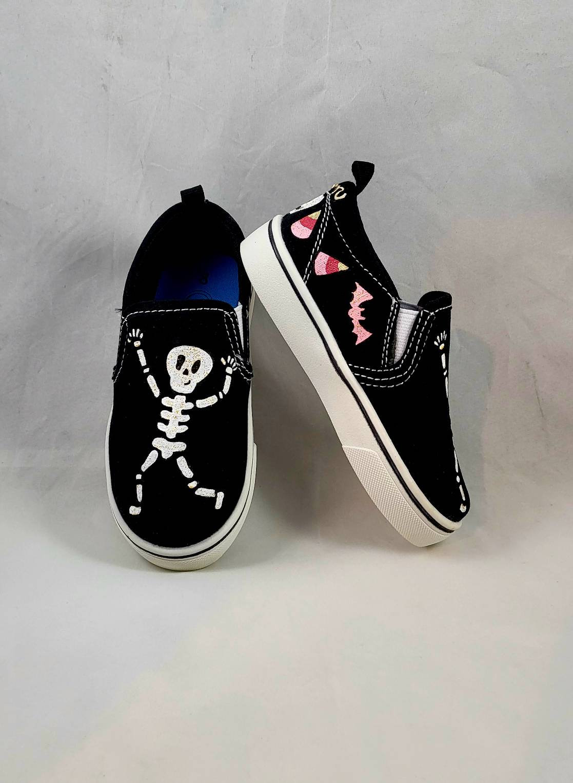 Hand PAINTED HALLOWEEN SHOES, skeleton shoes, baby, toddler, child, youth, and women's sizes