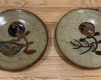 Vintage, Shoji Hamada, Mashiko, Ware Japanische Kunstkeramik Zwei Teller