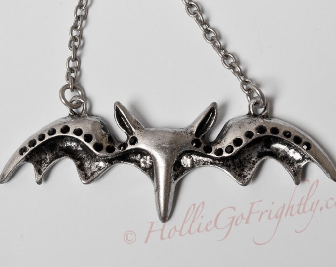 Lily Munster Mini Bat Necklace Etsy