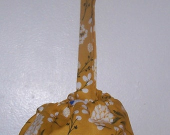 Woodland Cotton Bag Holder, Yellow Fabric Plastic Bag Dispenser