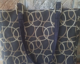 Black and Gold Small Carry All Tote