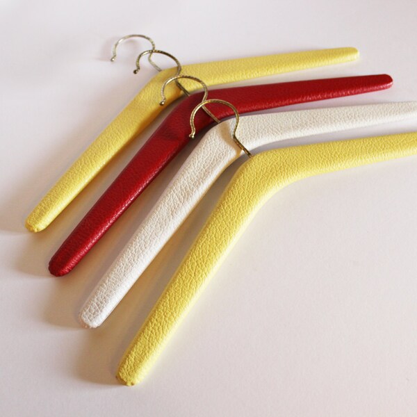 Vintage 1950s/60s Leatherette Hangers - Made in Berlin (Set of 4)