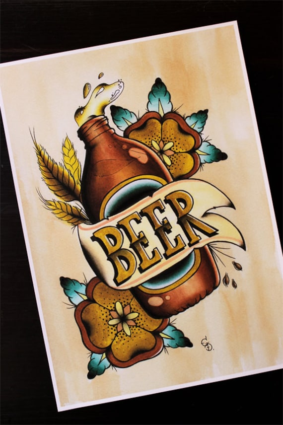 traditional beer tattoo