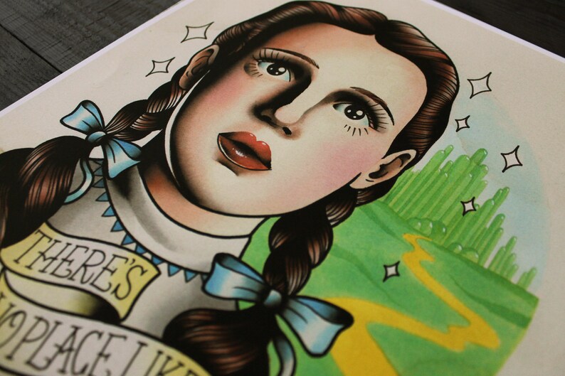 Dorothy the Wizard of Oz Traditional Tattoo Flash Print - Etsy