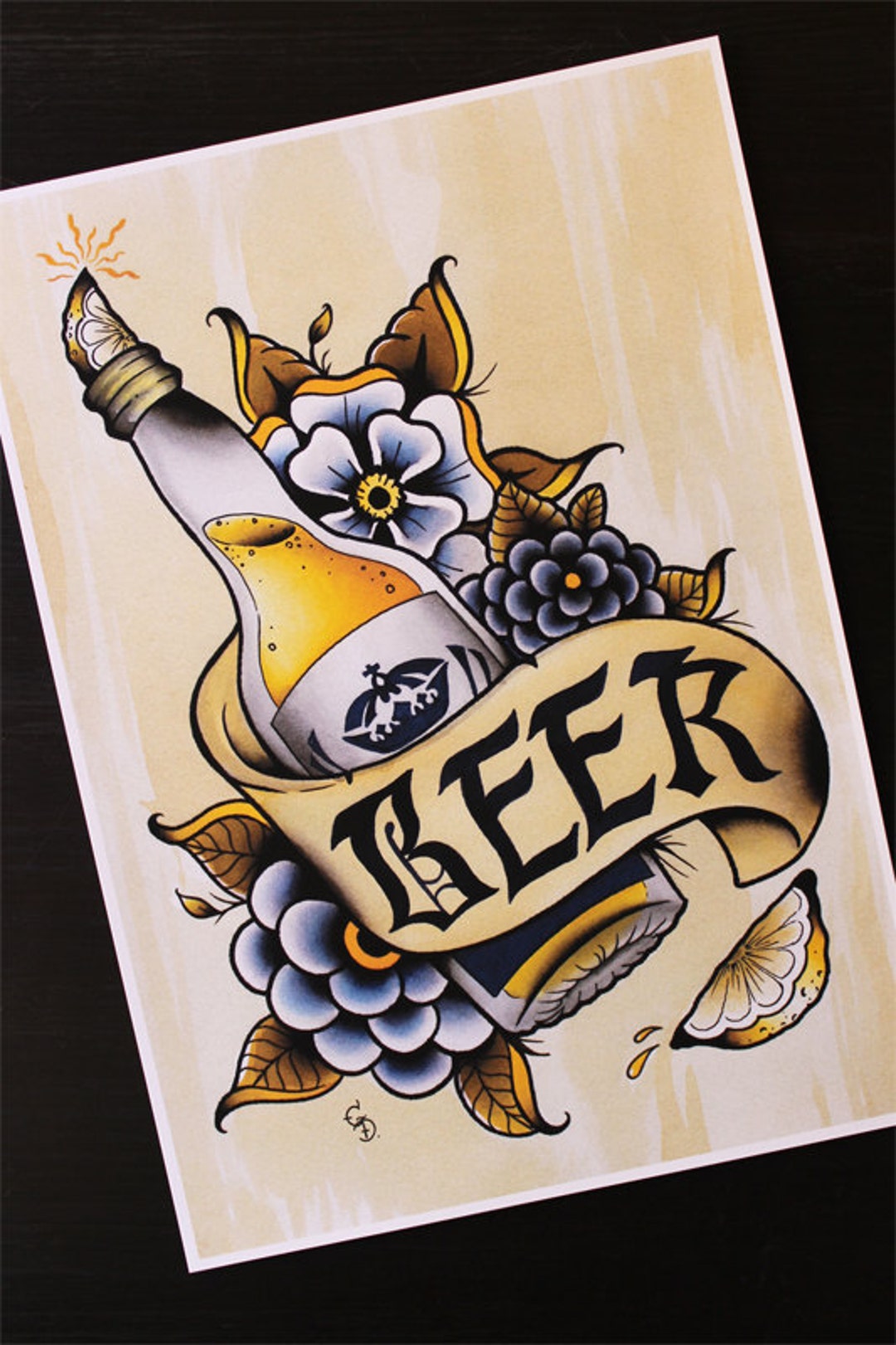 traditional beer tattoo