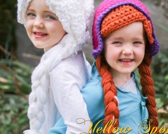 Elsa and Anna Hair Hat Set